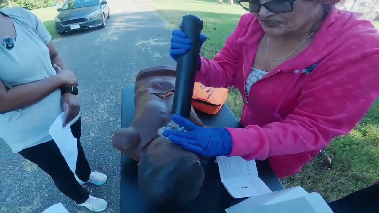 Real frame around forty-eight seconds into observation two showing one hand on the device and another at the mask